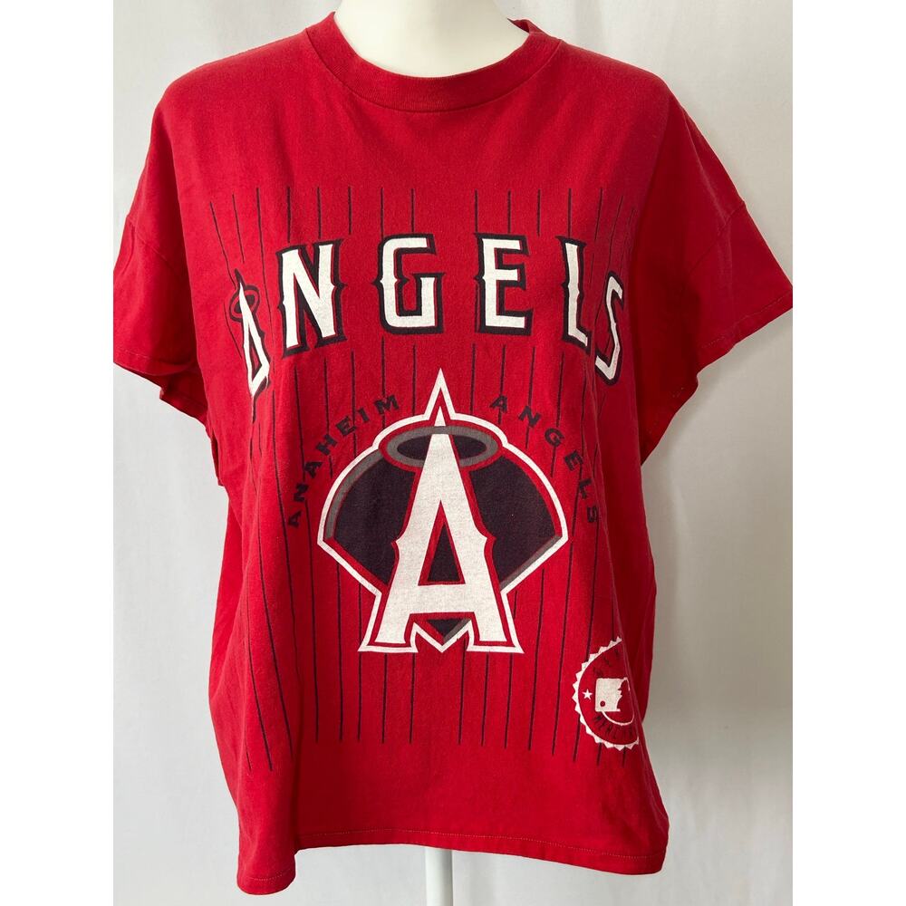 Vintage Anaheim Angels MLB Single Stitch Tennessee River T Shirt XXL Red